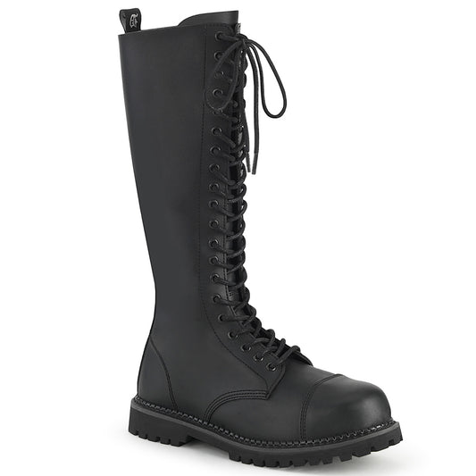 DemoniaCult Mens Boots RIOT-20 Blk Vegan Leather