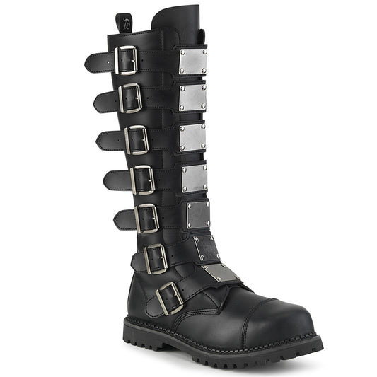 DemoniaCult Mens Boots RIOT-21MP Blk Vegan Leather