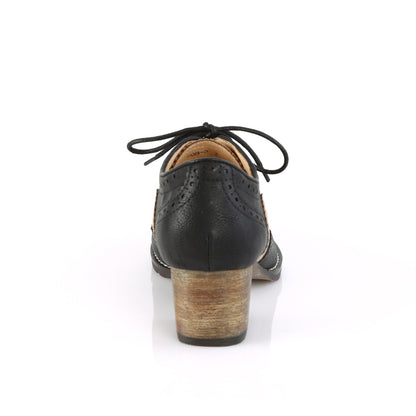 Pin Up Couture Womens Pumps RUSSELL-34 Black-Tan Faux Leather