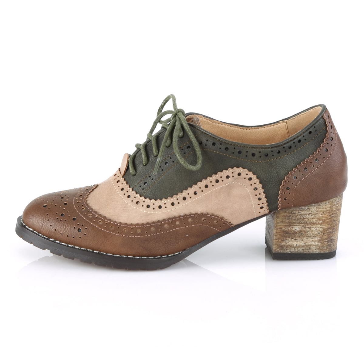 Pin Up Couture Womens Pumps RUSSELL-34 Brown-multi Faux Leather