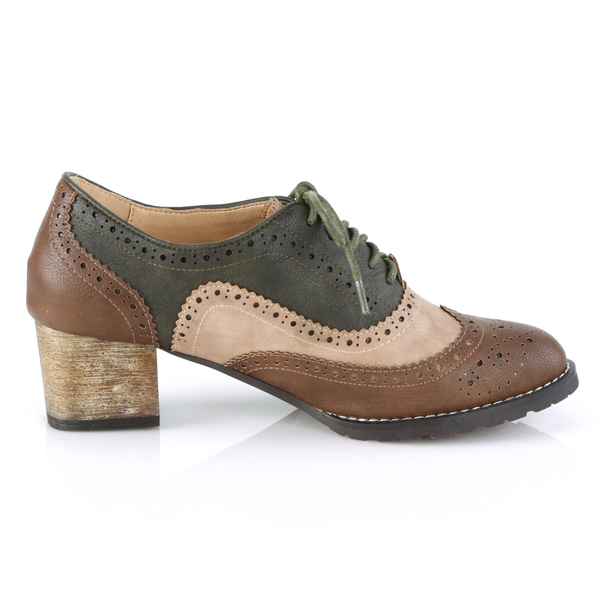 Pin Up Couture Womens Pumps RUSSELL-34 Brown-multi Faux Leather
