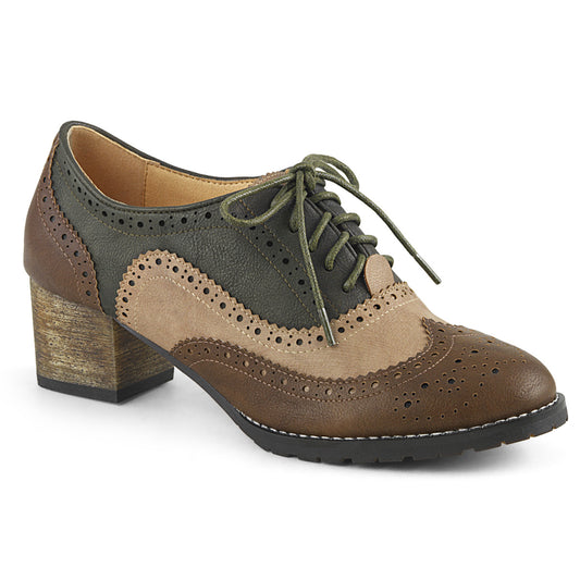 Pin Up Couture Womens Pumps RUSSELL-34 Brown-multi Faux Leather