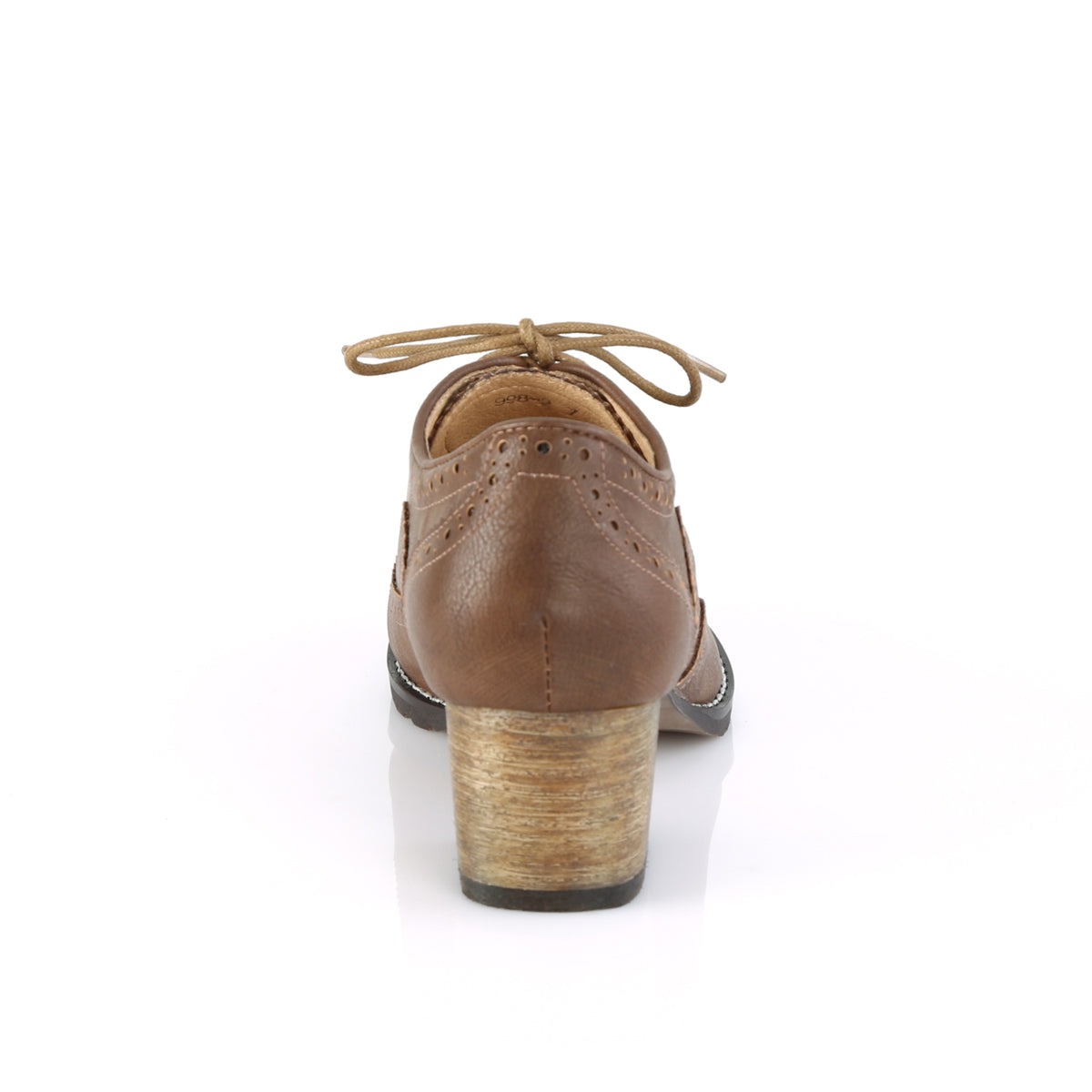 Pin Up Couture Womens Pumps RUSSELL-34 Brown Faux Leather