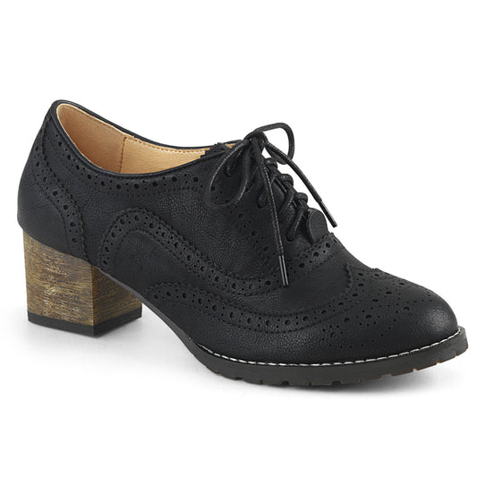 Pin Up Couture Womens Pumps RUSSELL-34 Black Faux Leather