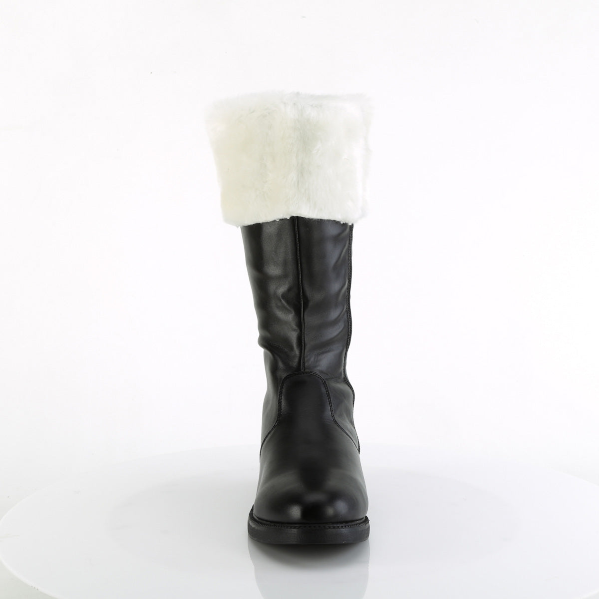 Funtasma Mens Boots SANTA-100 Blk Pu-Wht Faux Fur