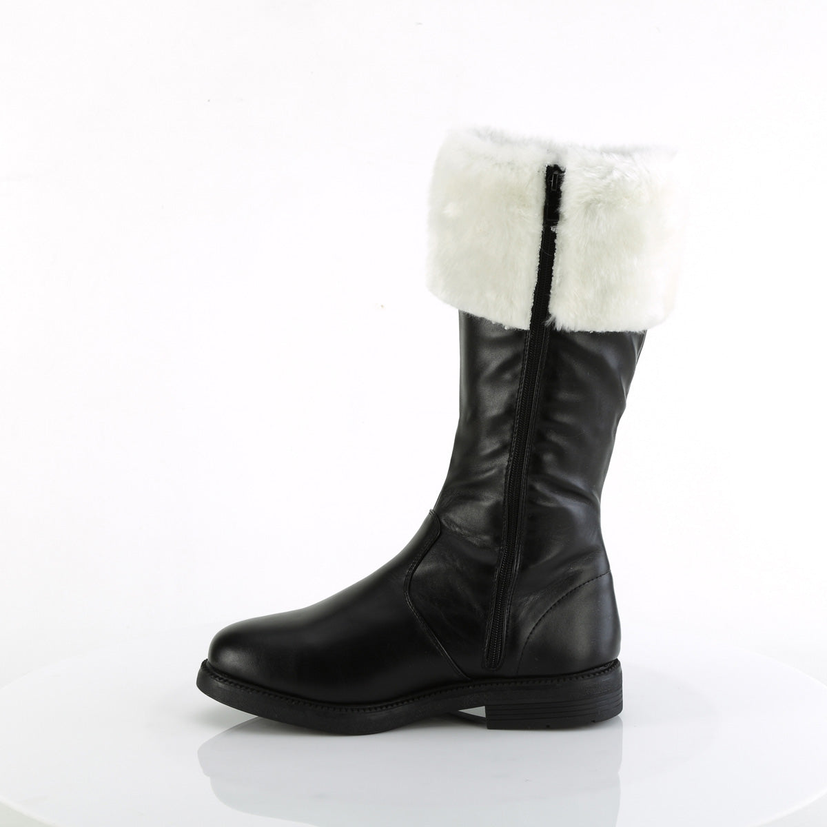 Funtasma Mens Boots SANTA-100 Blk Pu-Wht Faux Fur
