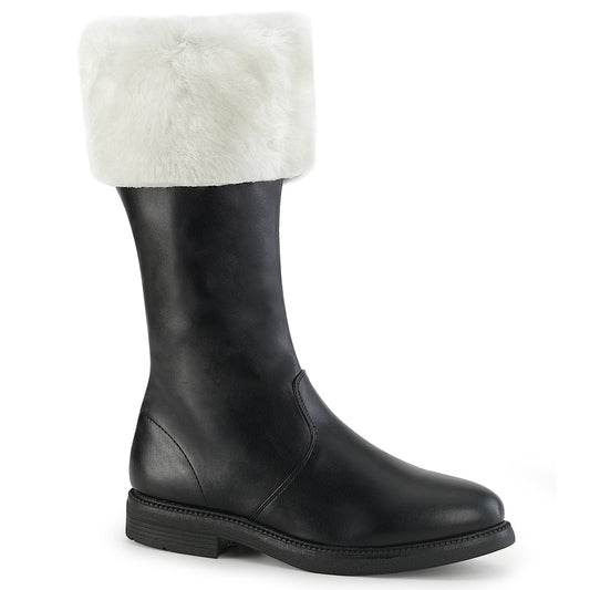 Funtasma Mens Boots SANTA-100 Blk Pu-Wht Faux Fur