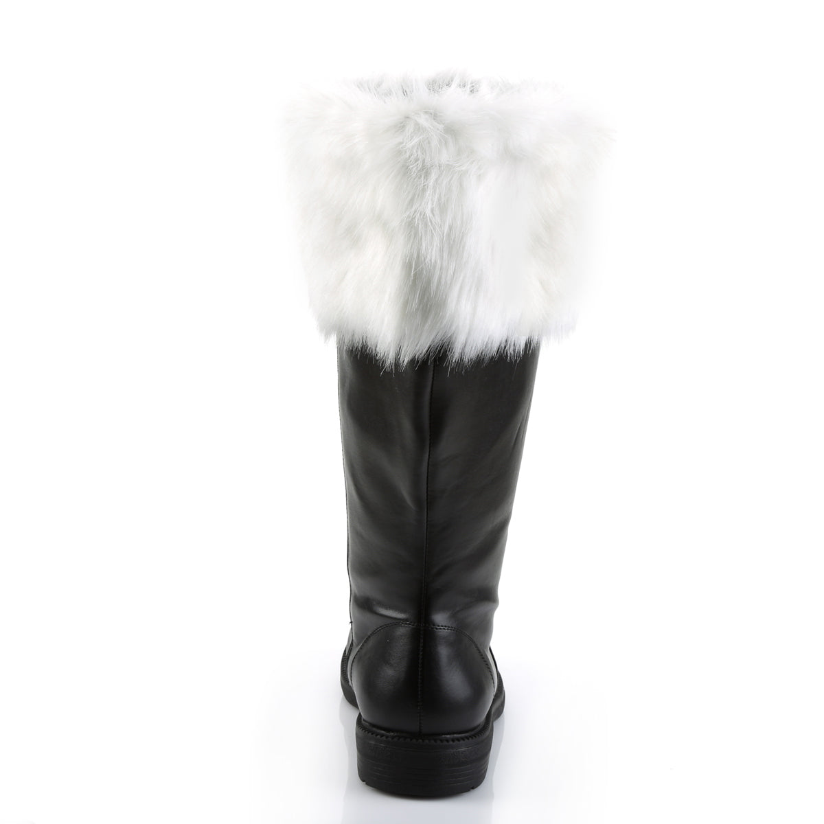 Funtasma Mens Boots SANTA-106WC Blk Pu-Wht Faux Fur