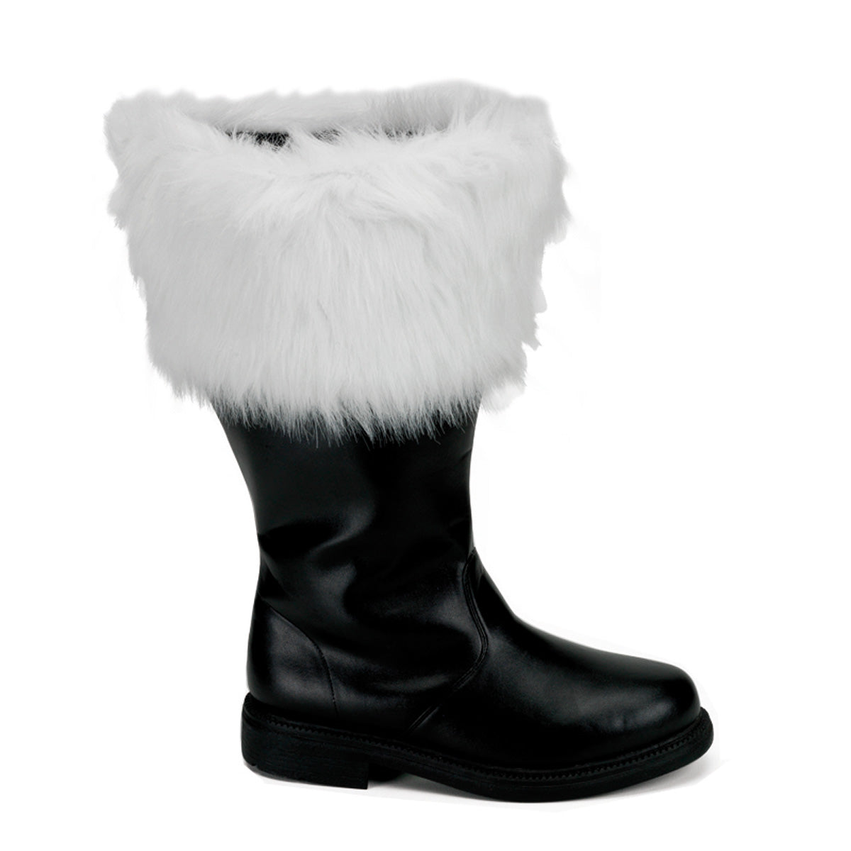 Funtasma Mens Boots SANTA-106WC Blk Pu-Wht Faux Fur