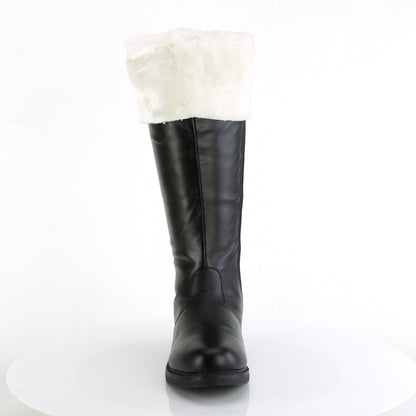 Funtasma Mens Boots SANTA-108 Blk Pu-Wht Faux Fur