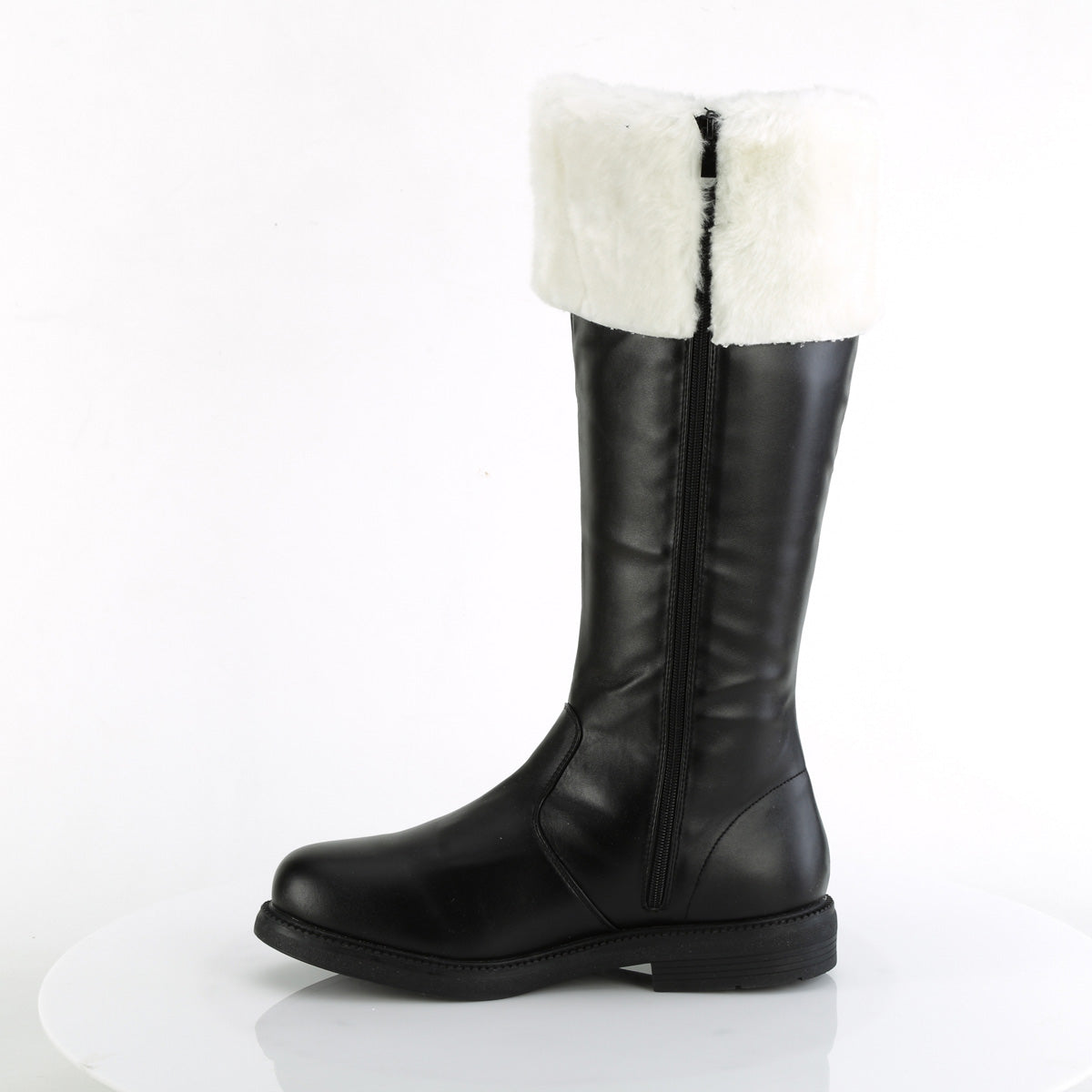 Funtasma Mens Boots SANTA-108 Blk Pu-Wht Faux Fur