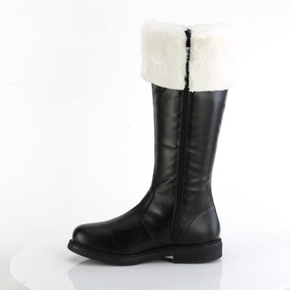 Funtasma Mens Boots SANTA-108 Blk Pu-Wht Faux Fur