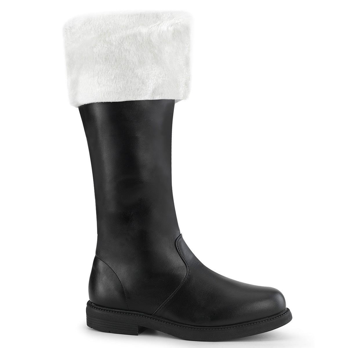 Funtasma Mens Boots SANTA-108 Blk Pu-Wht Faux Fur