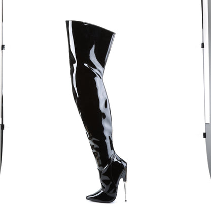 Devious Womens Boots SCREAM-3010 Blk Pat