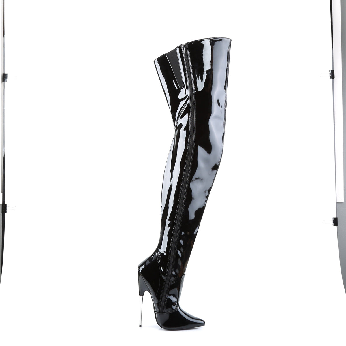 Devious Womens Boots SCREAM-3010 Blk Pat