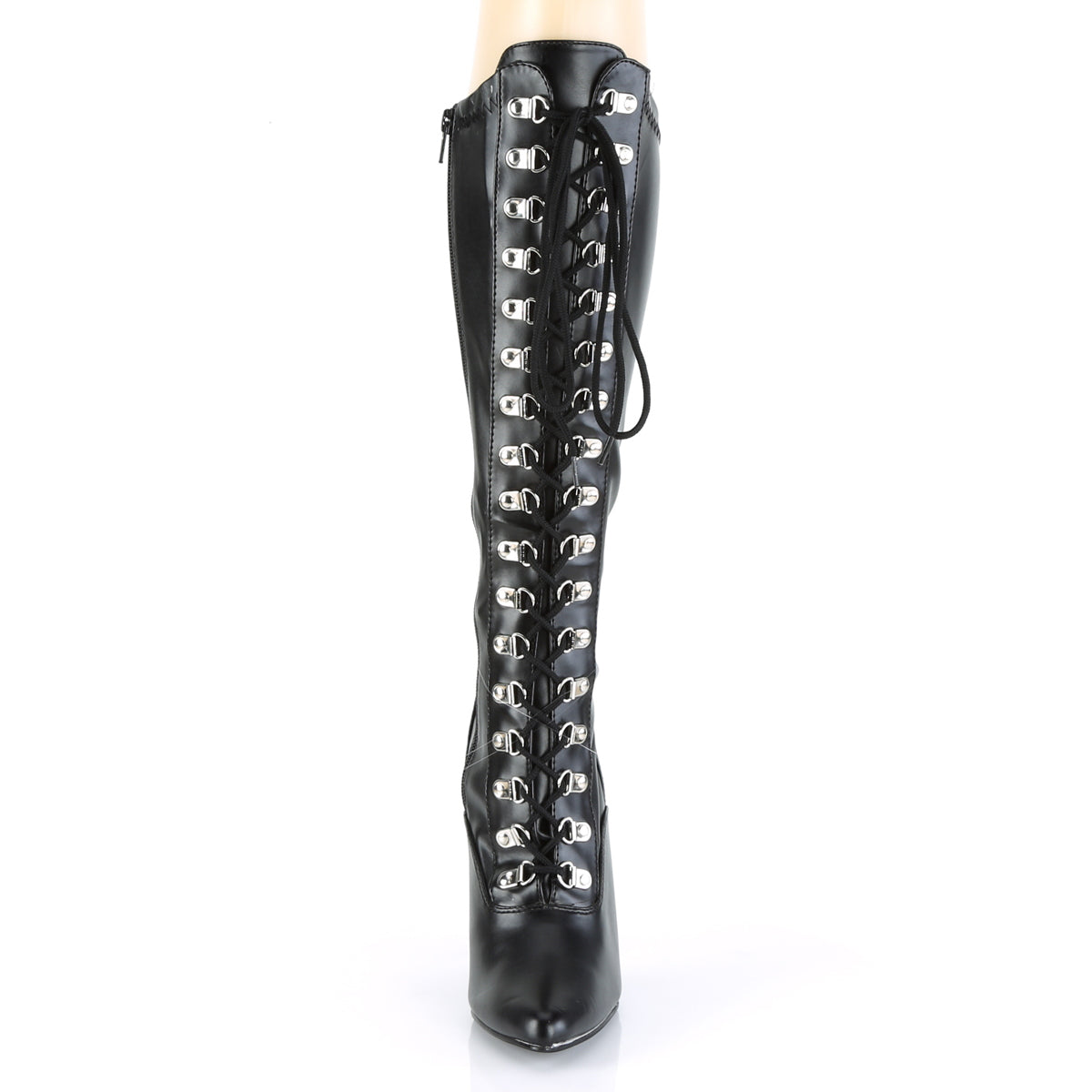 Pleaser Womens Boots SEDUCE-2024 Blk Str Faux Leather
