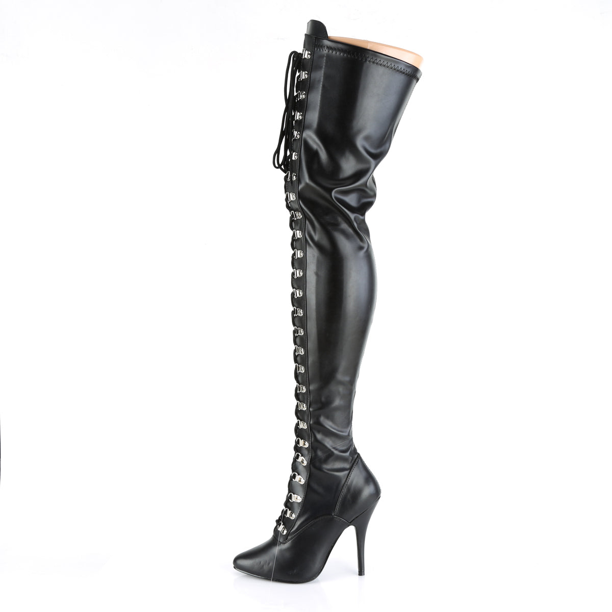 Pleaser Womens Boots SEDUCE-3024 Blk Str Faux Leather