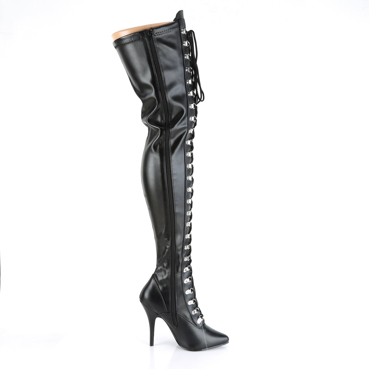 Pleaser Womens Boots SEDUCE-3024 Blk Str Faux Leather