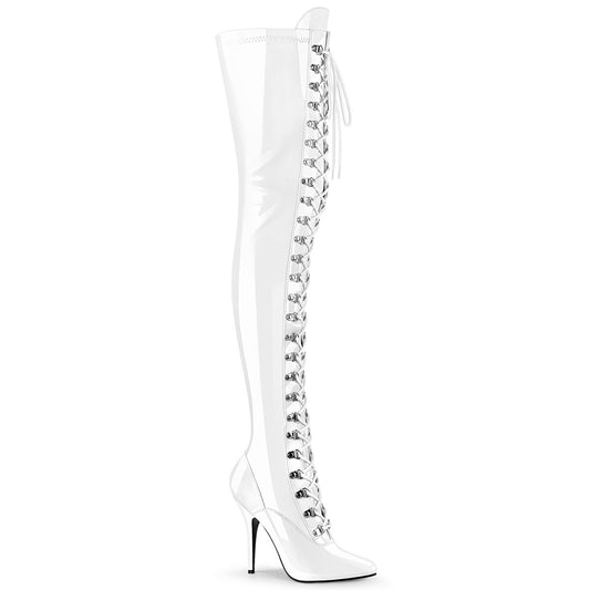 Pleaser Womens Boots SEDUCE-3024 Wht Pat