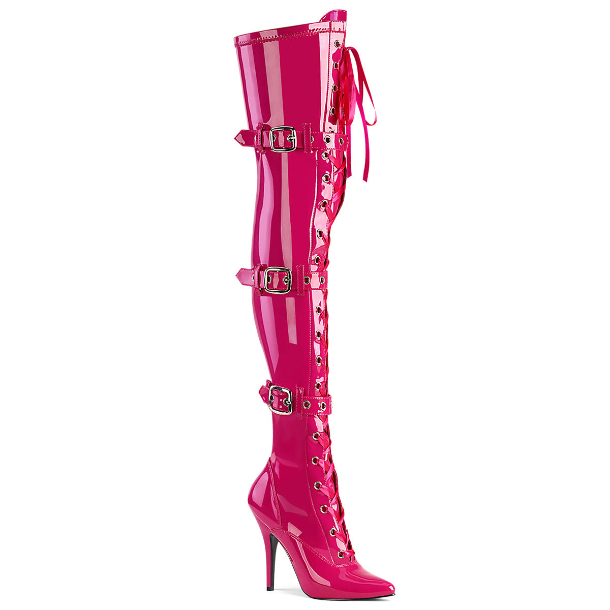 Pleaser Womens Boots SEDUCE-3028 H. Pink Str. Pat