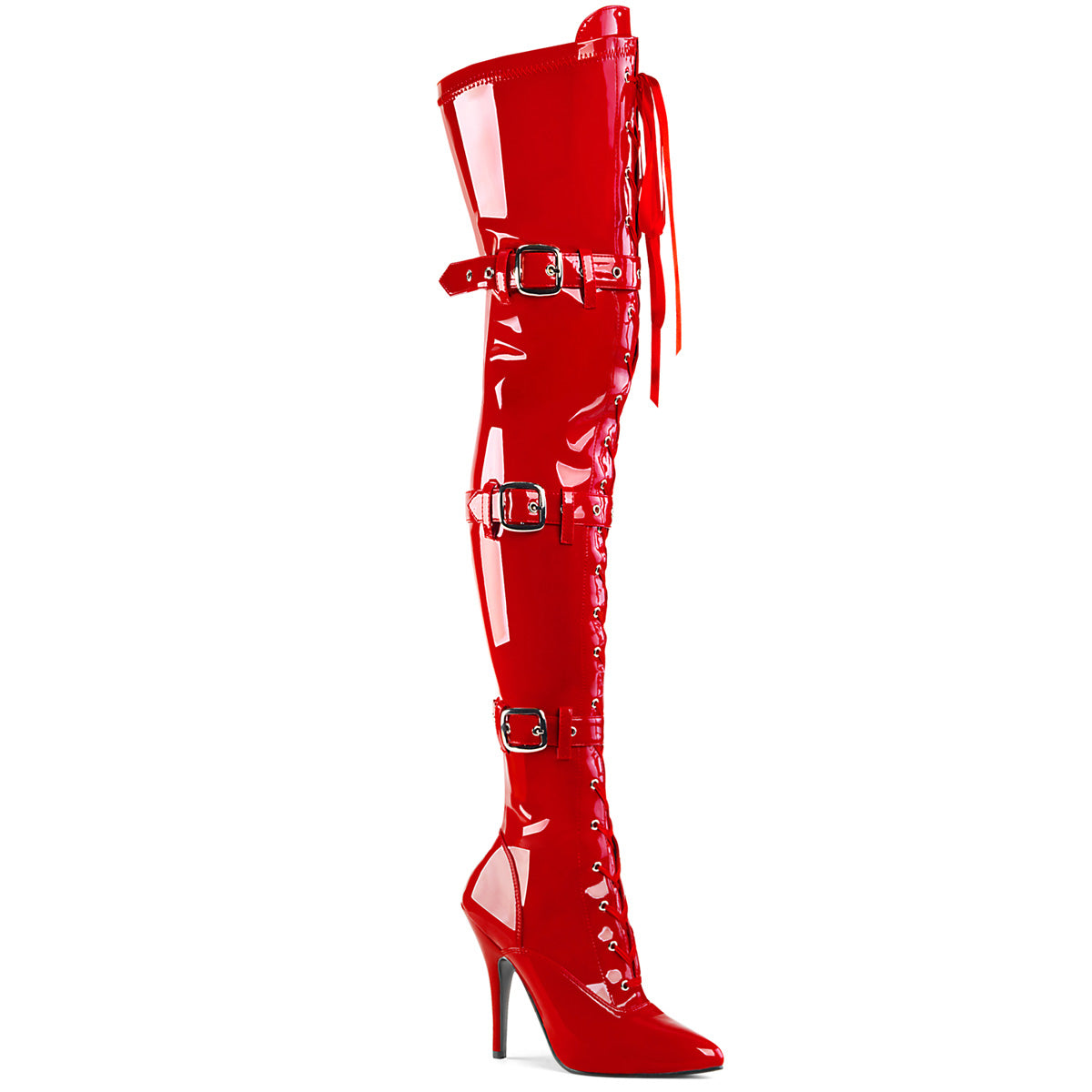 Pleaser Womens Boots SEDUCE-3028 Red Str Pat