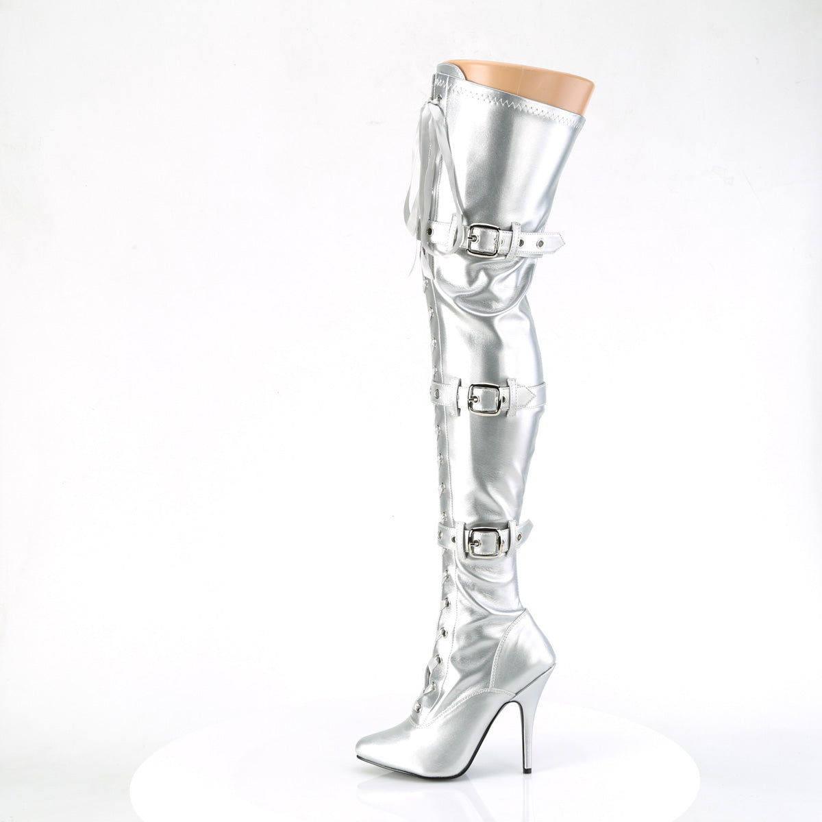 Pleaser   SEDUCE-3028 Slv Str Metallic Pu