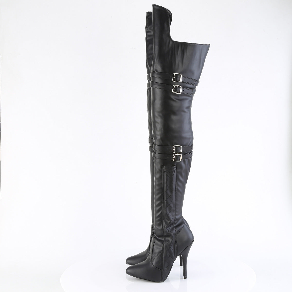 Pleaser  Boots SEDUCE-3080 Blk Str. Faux Leather
