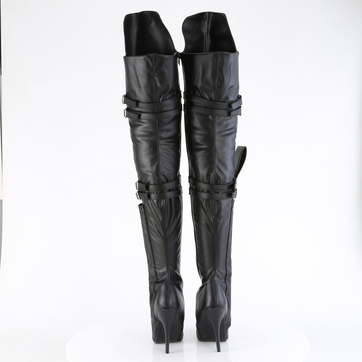 Pleaser  Boots SEDUCE-3080 Blk Str. Faux Leather