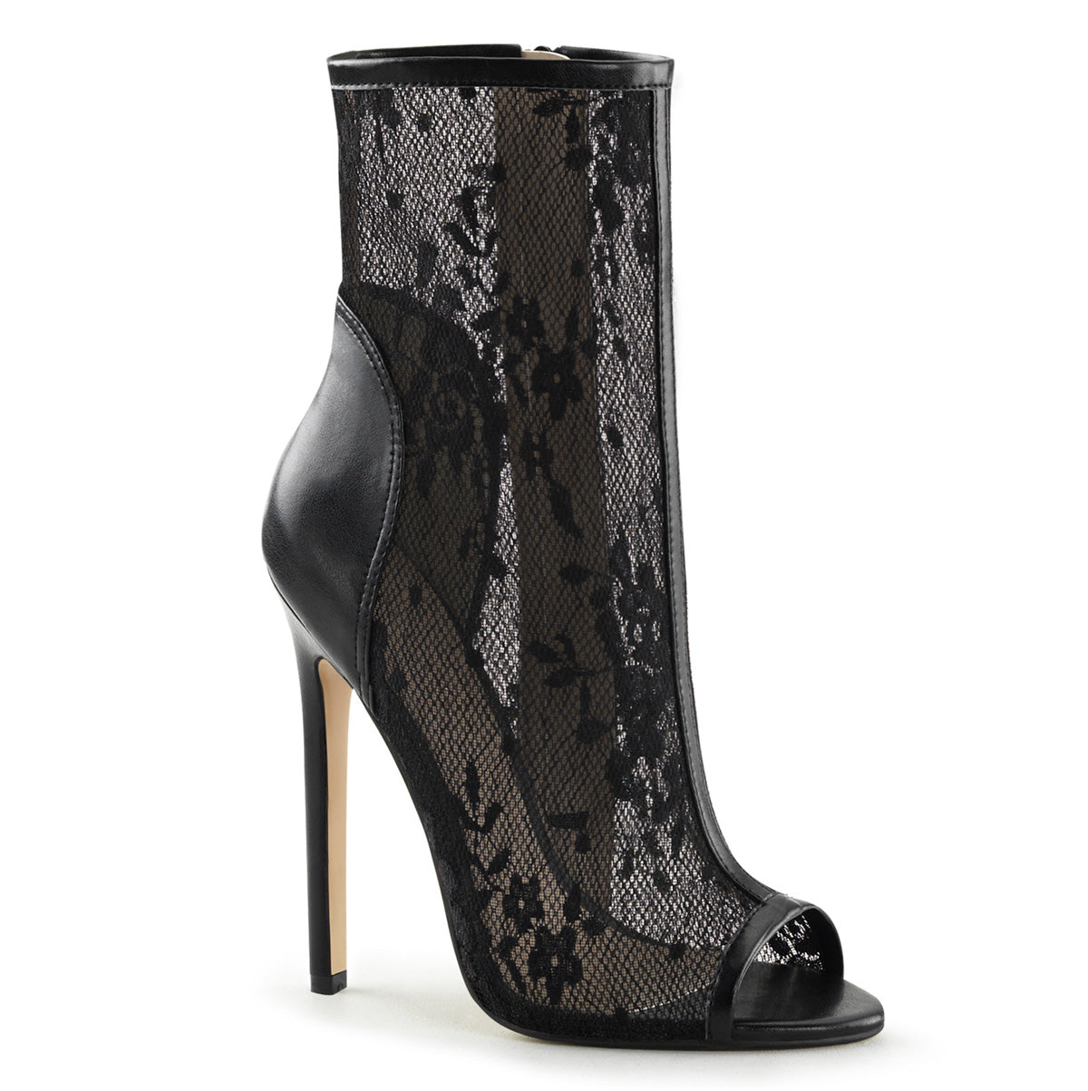 Fabulicious Womens Ankle Boots SEXY-1008 Blk Pu-Lace