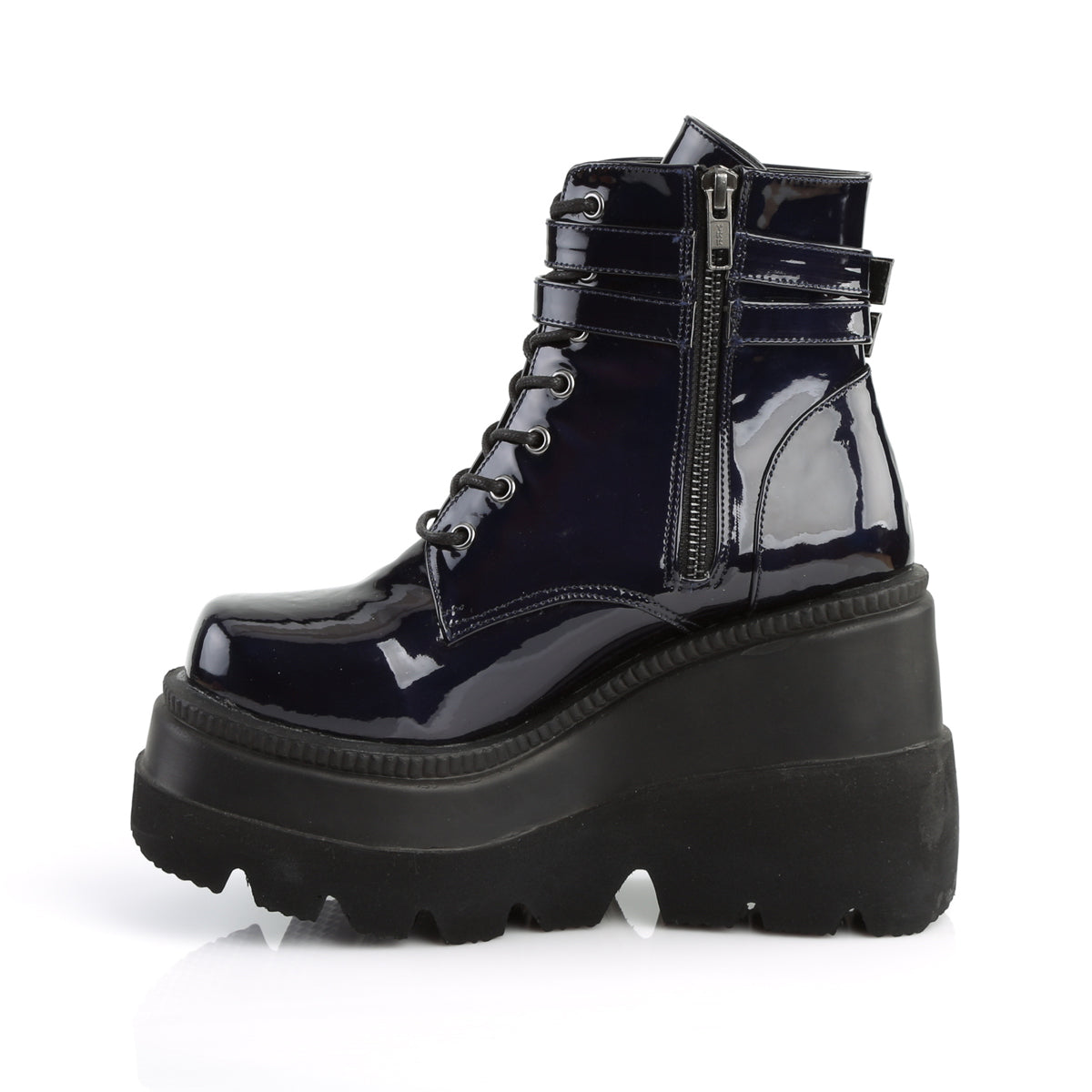 DemoniaCult Womens Ankle Boots SHAKER-52 Blk Hologram