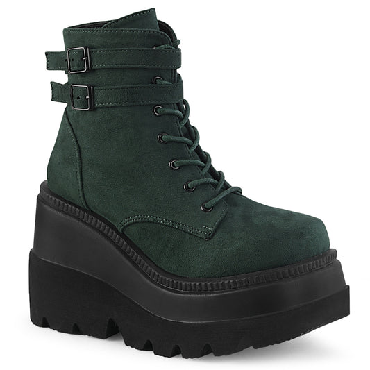 DemoniaCult  Ankle Boots SHAKER-52 Emerald Vegan Suede