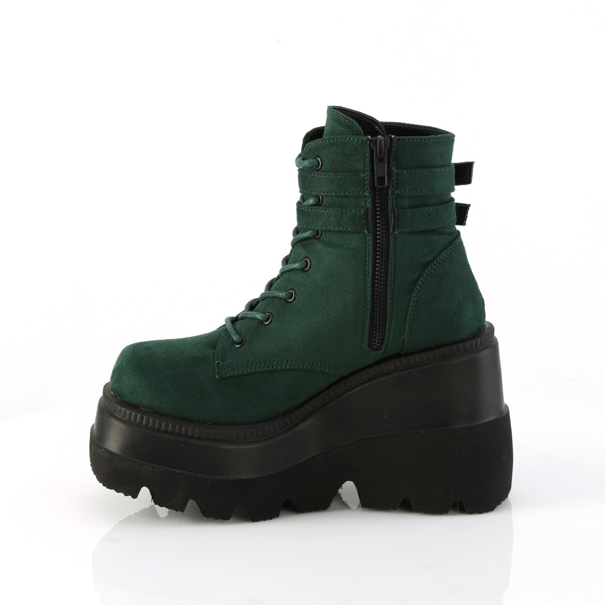 DemoniaCult  Ankle Boots SHAKER-52 Emerald Vegan Suede