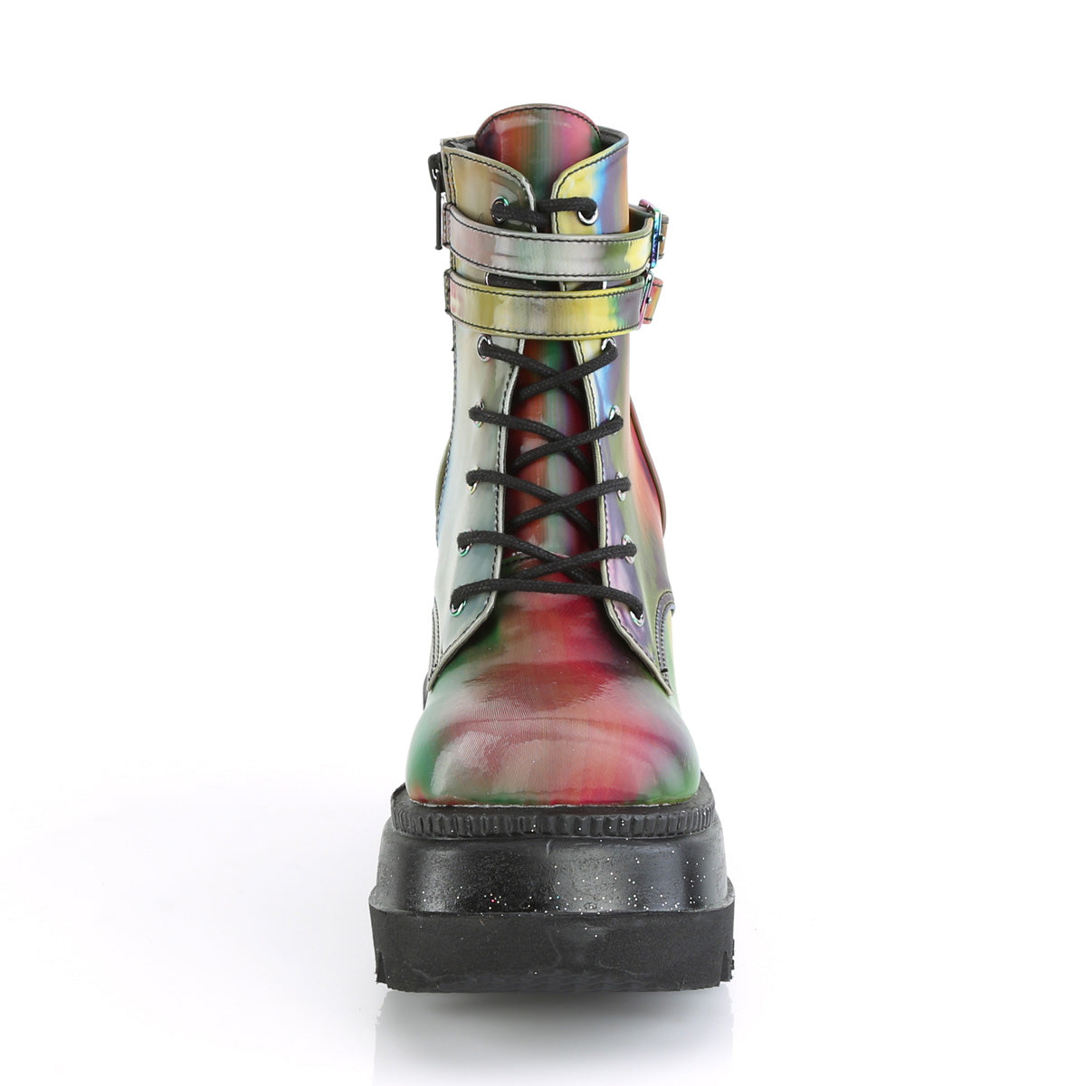 DemoniaCult Womens Ankle Boots SHAKER-52 Rainbow Reflective