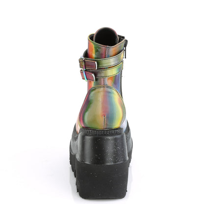 DemoniaCult Womens Ankle Boots SHAKER-52 Rainbow Reflective