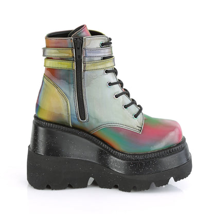 DemoniaCult Womens Ankle Boots SHAKER-52 Rainbow Reflective