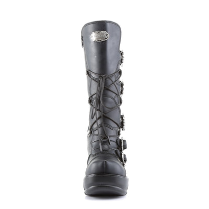 DemoniaCult Womens Boots SINISTER-203 Blk Vegan Leather