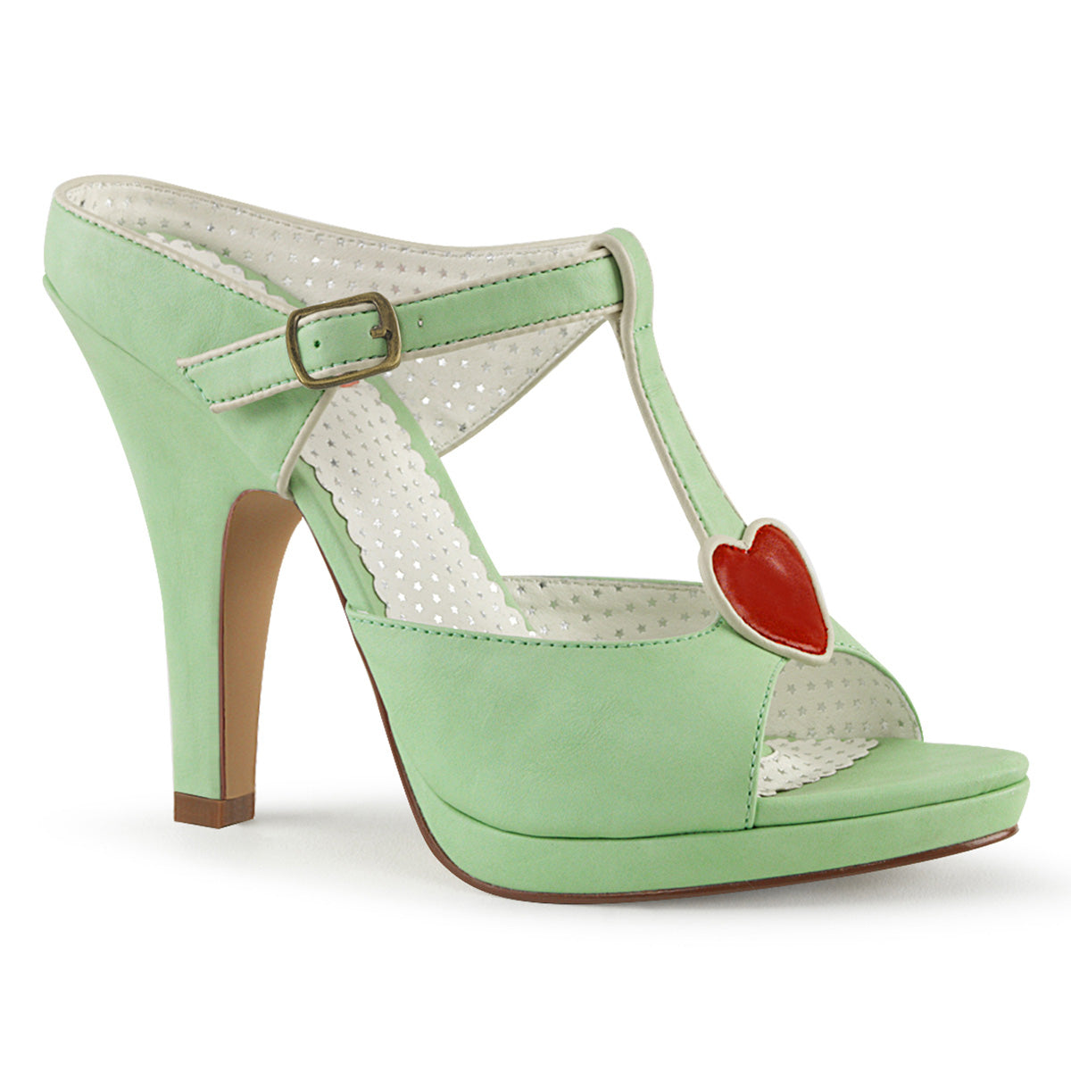 Pin Up Couture Womens Pumps SIREN-09 Mint Faux Leather