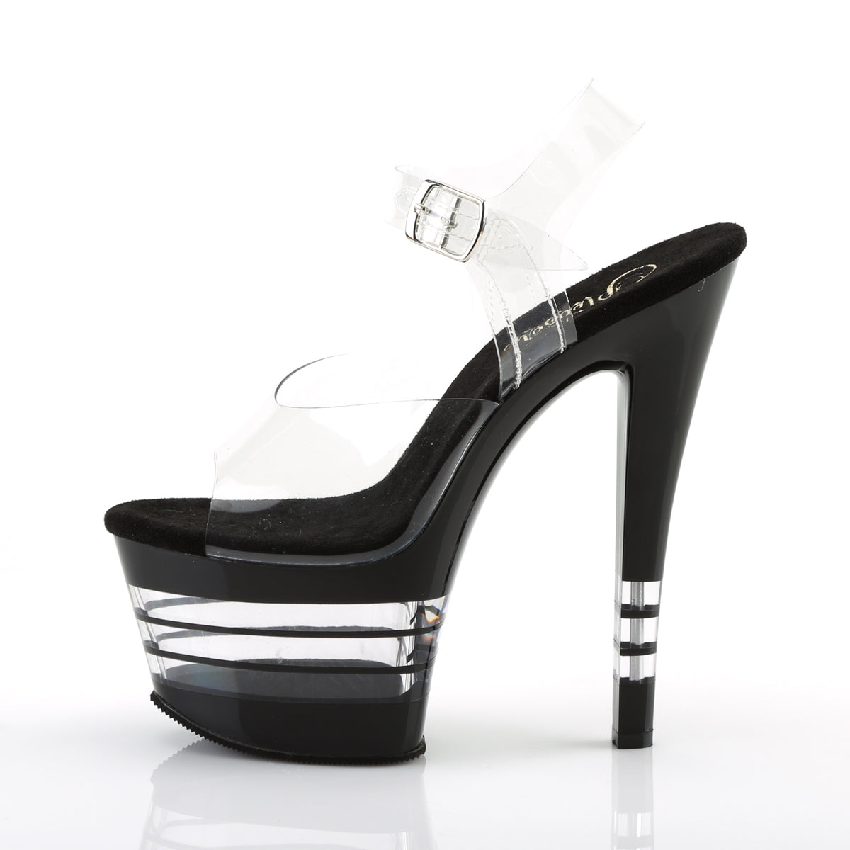 Pleaser Womens Sandals SKY-308LN Clr/Blk