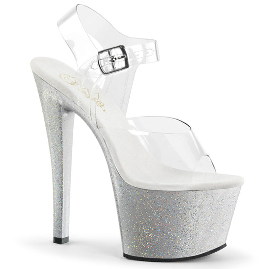 Pleaser Womens Sandals SKY-308MG Clr/Slv