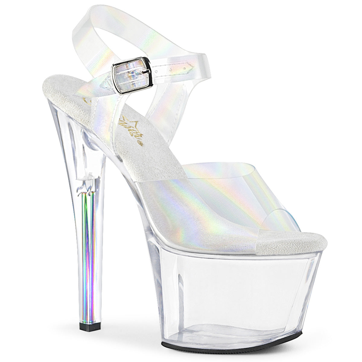 Pleaser Womens Sandals SKY-308N-RBH Clr Hologram TPU/Clr