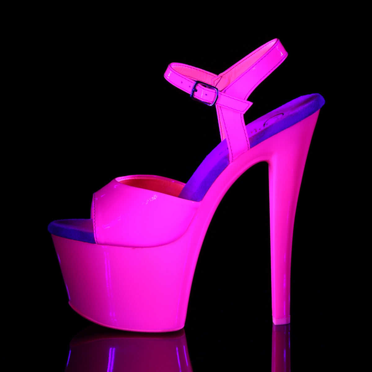 Pleaser Womens Sandals SKY-309UV Neon H. Pink/H. Pink