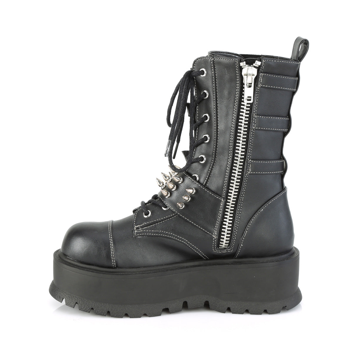 DemoniaCult Womens Boots SLACKER-165 Blk Vegan Leather