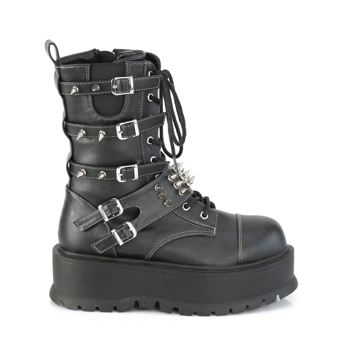 DemoniaCult Womens Boots SLACKER-165 Blk Vegan Leather
