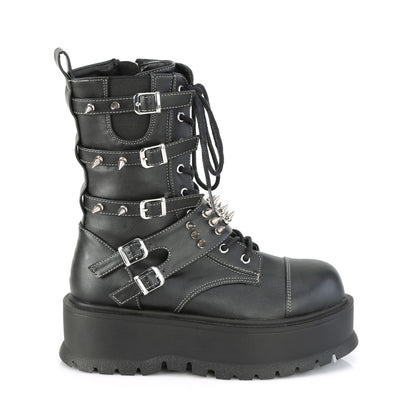 DemoniaCult Womens Boots SLACKER-165 Blk Vegan Leather