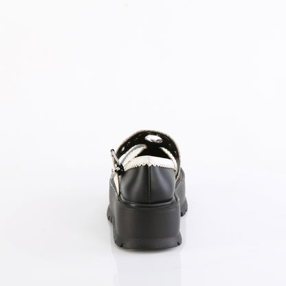 DemoniaCult   SLACKER-23 Blk-Wht Vegan Leather