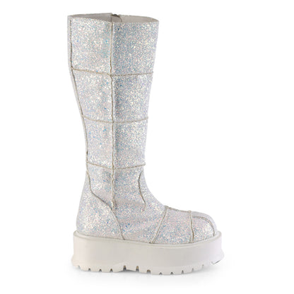 DemoniaCult Womens Boots SLACKER-230 Wht Multi Glitter