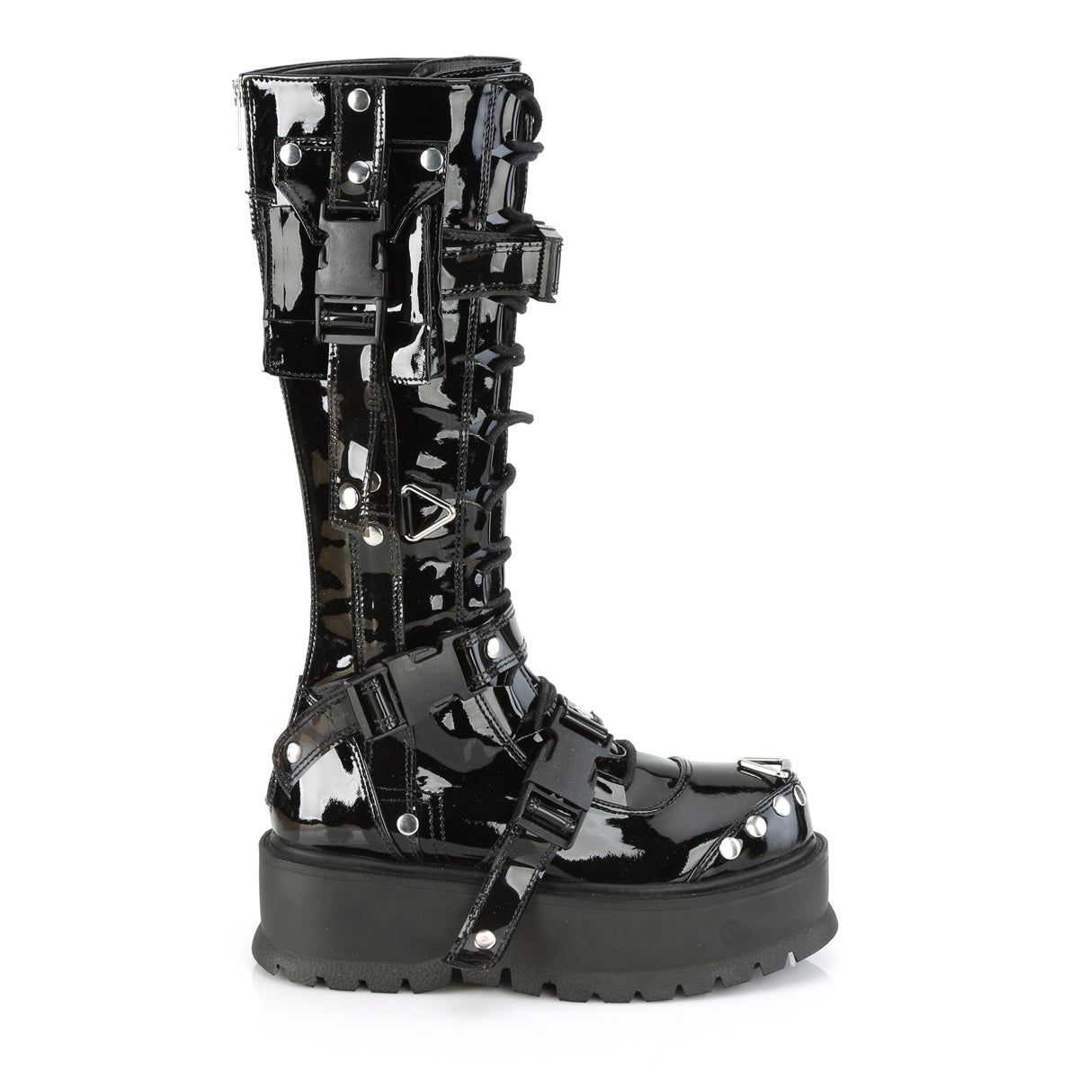 DemoniaCult Womens Boots SLACKER-260 Blk Pat