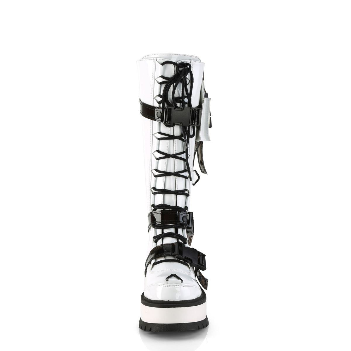 DemoniaCult Womens Boots SLACKER-260 Wht Pat