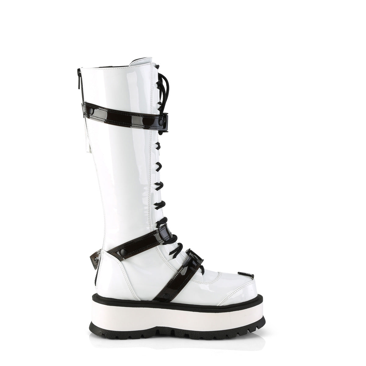 DemoniaCult Womens Boots SLACKER-260 Wht Pat