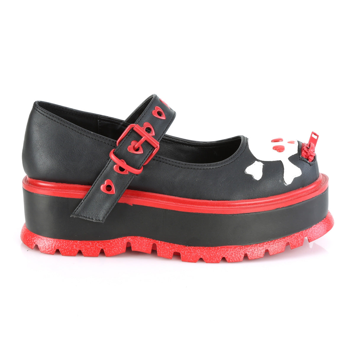 DemoniaCult  Pumps SLACKER-27 Blk Vegan Leather